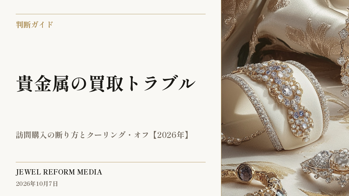 貴金属の買取トラブル|訪問購入の断り方とクーリング・オフ【2026年】
